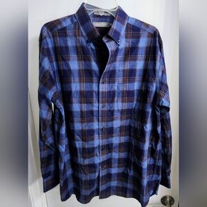 Daniel Cremieux Mens Casual Shirt Button Down Plaid Size M Medium Cotton Blues